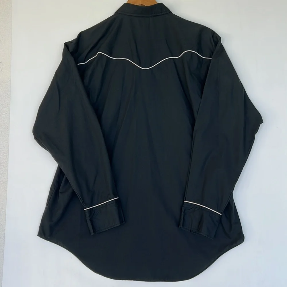 Vintage 70s 80s Jean Rive Western Wear Embroidered Long Sleeve Shirt - Picture 3 of 11